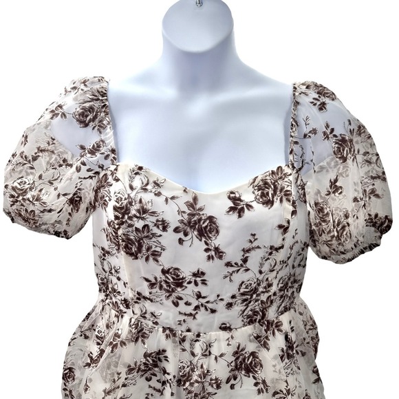 Francesca's Janis Cottagecore Floral Tiered Mini Dress XL NWT Romantic Tiered - Picture 4 of 13